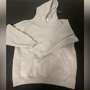 Large grey heavyweight proclub hoodie